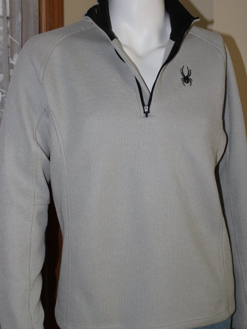 Spyder Core Sweater Men L Knit 1/4 Zip Mock Neck Logo *Embroidered Fleece Lined